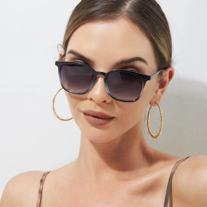 Square Cycling Sunglasses Men Women Rectangle Frame Sun Glasses Female Oculos Y2K Retro Gradient Hip Hop Shades UV400