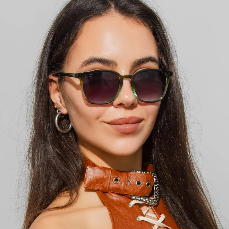 Square Cycling Sunglasses Men Women Rectangle Frame Sun Glasses Female Oculos Y2K Retro Gradient Hip Hop Shades UV400