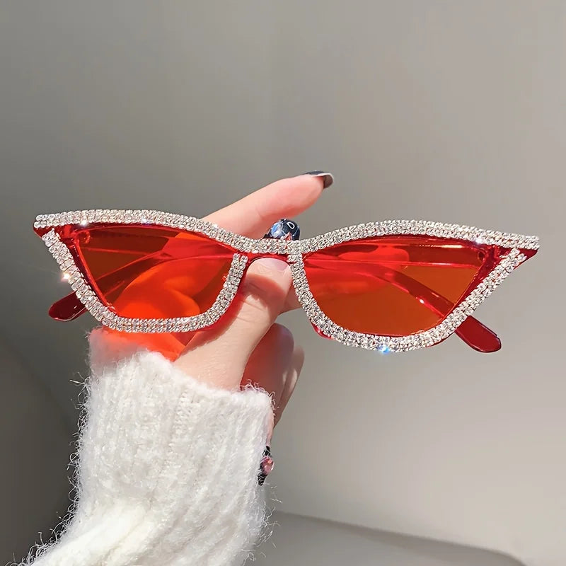 1PC Rhinestone Sunglasses Party Glasses Cat eye Sunglasses Cat eye Glasses Eyewear for Women Men Bar sunglasses