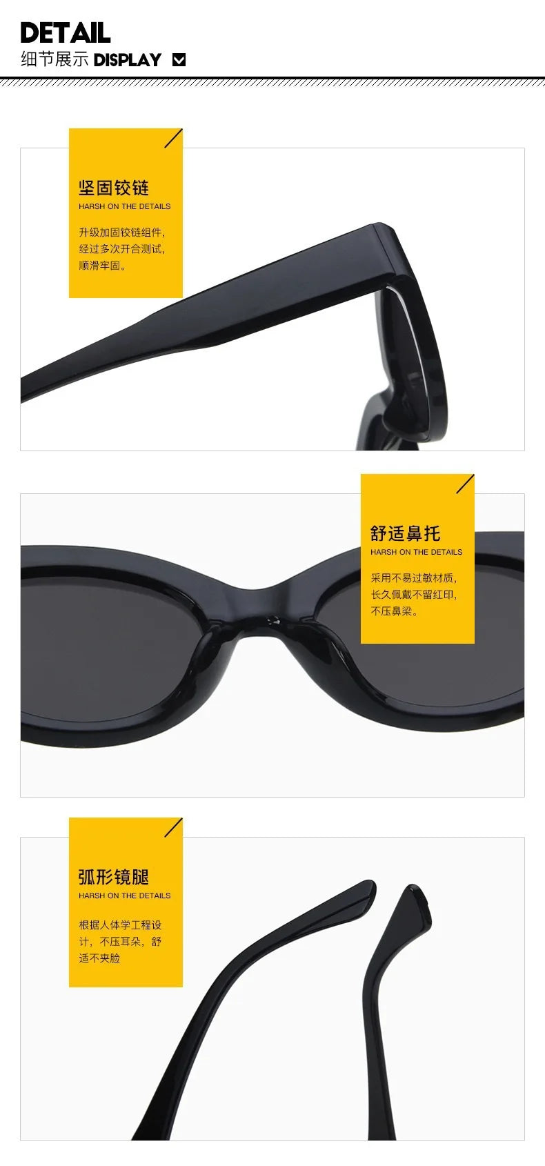 New Arrival Cat Eye Sunglasses Women Oval Glasses Vintage Brand Elliptic Square Sun Glasses for Female Shades Female Eyewear