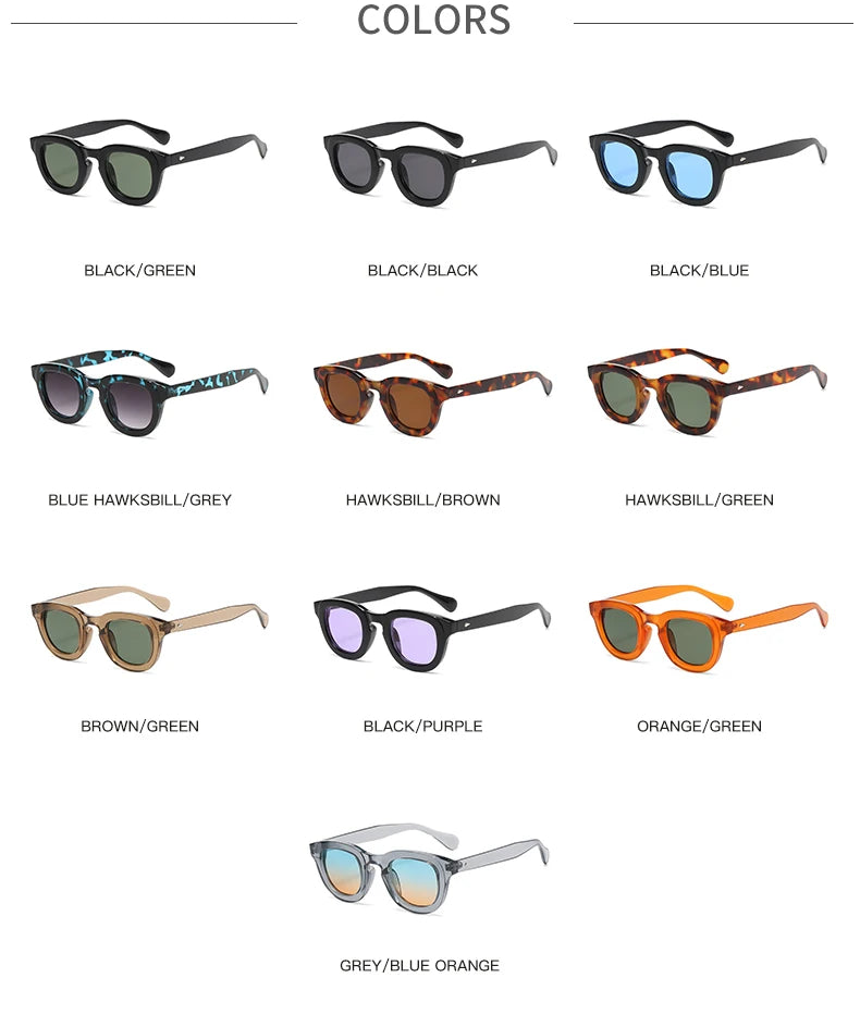 New Sunglasses Oval Frame Thick Frame Personality Fashion Multi color Sun Glasses Classic Retro Style Trendy Female