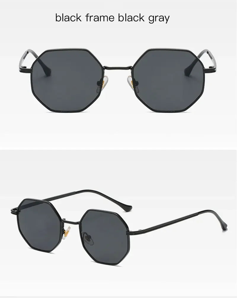 Fashion Retro Sunglasses Classic Metal Polygonal Sunglasses Sunglasses Octagon Glasses