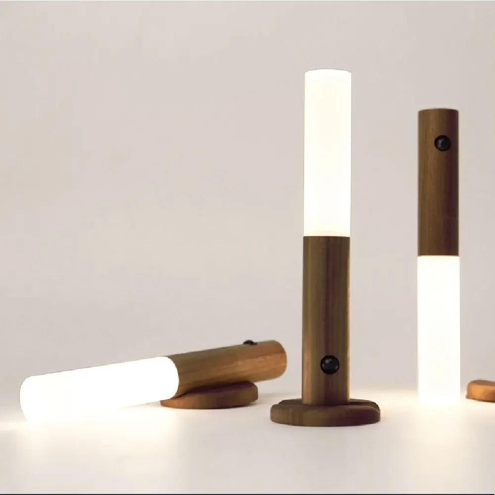 Intelligent Wooden Magnetic Suction Lamp LED Charging Night Light Staircase Corridor Bedroom Atmosphere Human Body Sensing Light
