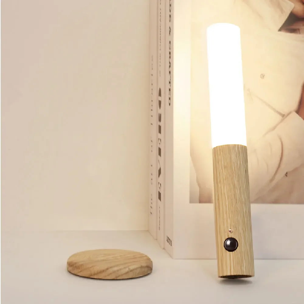 Intelligent Wooden Magnetic Suction Lamp LED Charging Night Light Staircase Corridor Bedroom Atmosphere Human Body Sensing Light