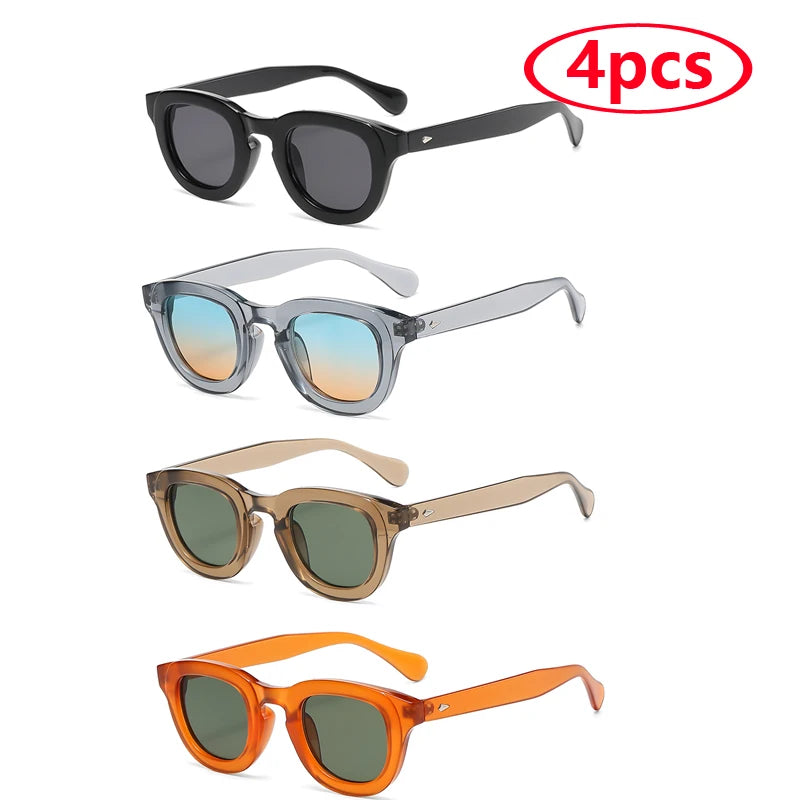 New Sunglasses Oval Frame Thick Frame Personality Fashion Multi color Sun Glasses Classic Retro Style Trendy Female