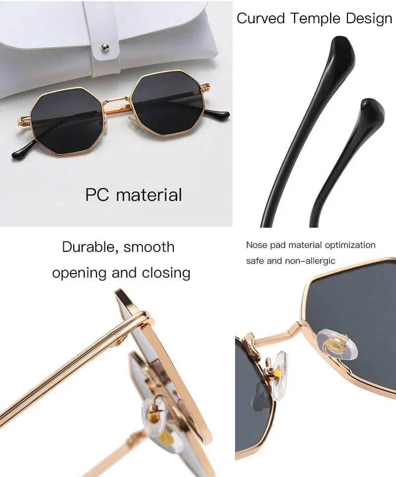 Fashion Retro Sunglasses Classic Metal Polygonal Sunglasses Sunglasses Octagon Glasses