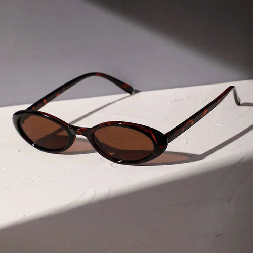 2024 New Sexy Women's Sunglasses Small Oval  Sunglasses Fashion Leopard Brown Sun Glasses Luxury Brand Designer Retro Sunglasses