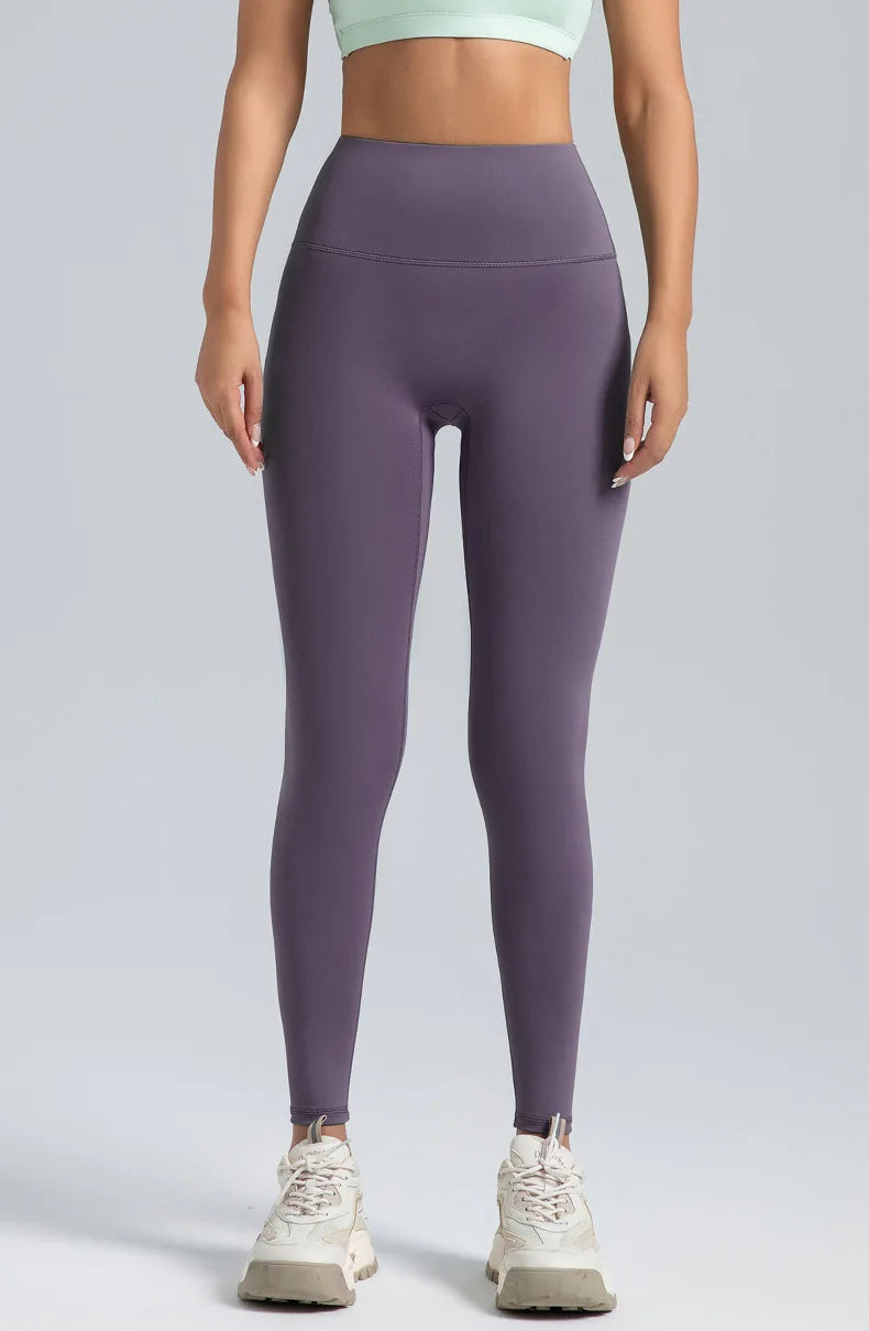 Black Leggings for Women with No T-line High-waisted Hip Lift Yoga Pants with Abdominal Compression and Nude Running Leggings