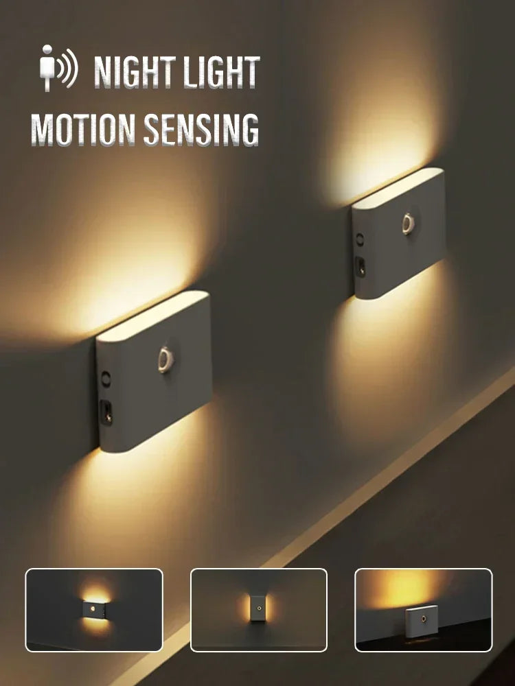 Intelligent Wooden Magnetic Suction Lamp LED Charging Night Light Staircase Corridor Bedroom Atmosphere Human Body Sensing Light