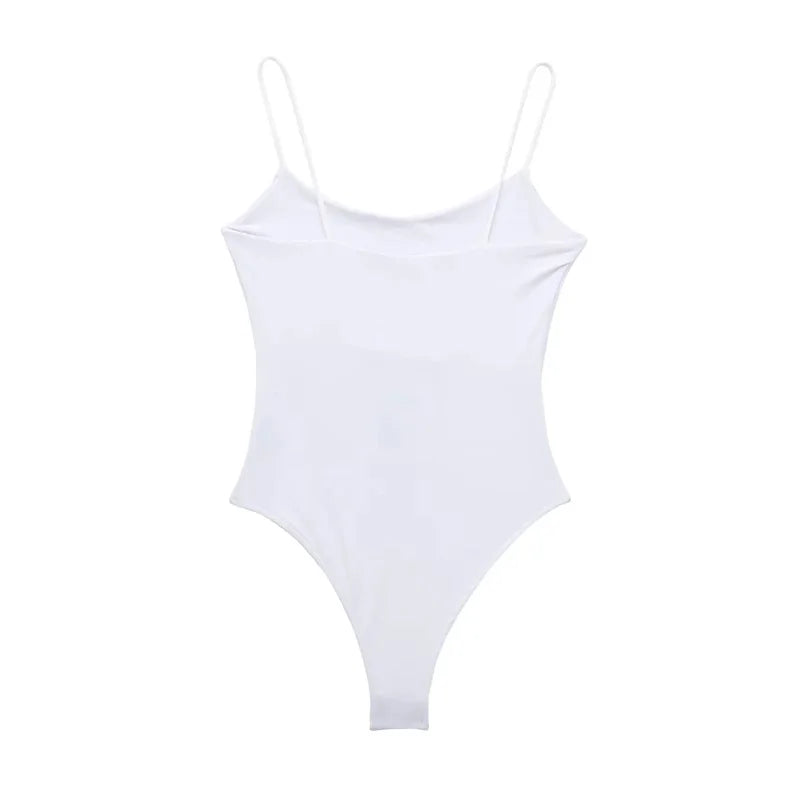 MUJER White Black Body Woman Sleeveless Tight Bodysuit Lingerie Sexy Woman Bodys Bodycon Backless Bodysuit Women Summer Tops