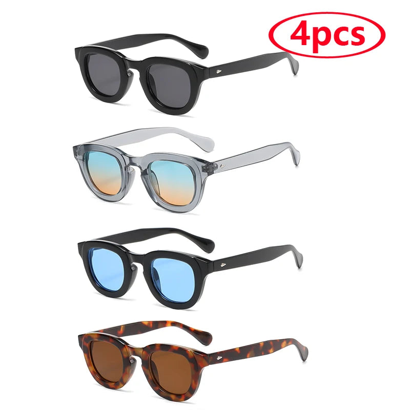 New Sunglasses Oval Frame Thick Frame Personality Fashion Multi color Sun Glasses Classic Retro Style Trendy Female