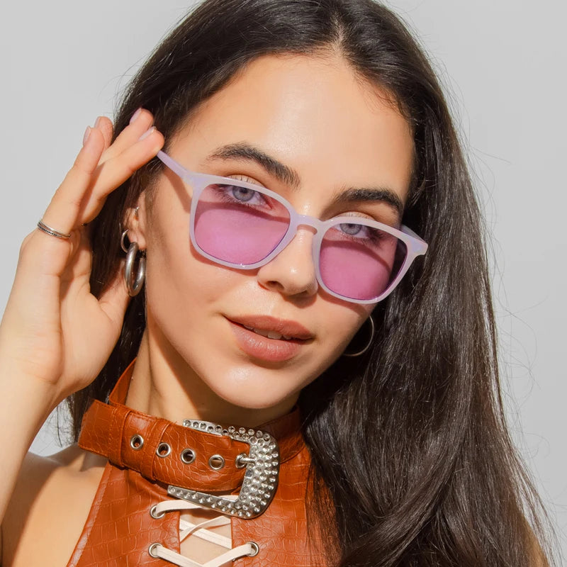 Square Cycling Sunglasses Men Women Rectangle Frame Sun Glasses Female Oculos Y2K Retro Gradient Hip Hop Shades UV400