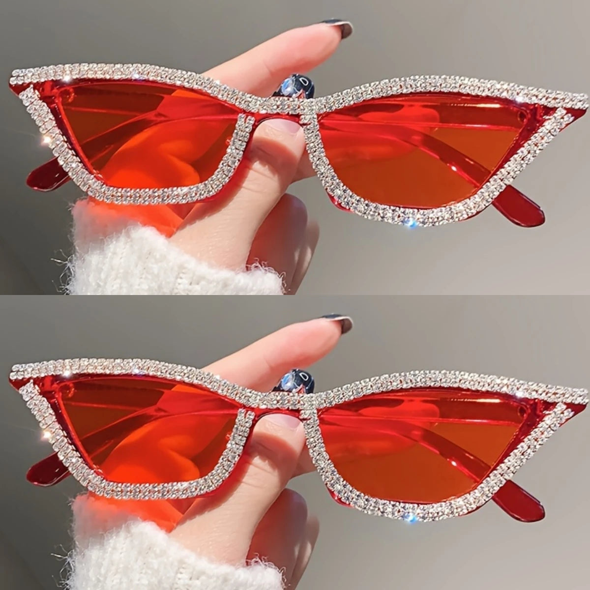 1PC Rhinestone Sunglasses Party Glasses Cat eye Sunglasses Cat eye Glasses Eyewear for Women Men Bar sunglasses