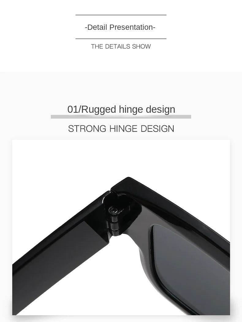 Fashion Retro Thick Leg Square Frame Sunglasses Men Women Popular Brand Small Frame Rice Nail Sun Glasses Black Yellow Glasses