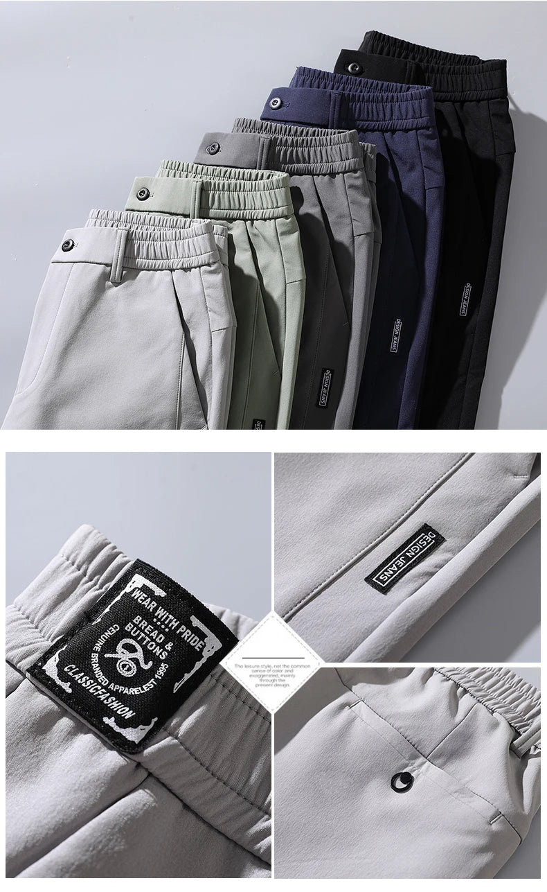 2024 Spring Summer Ultra-thin Men's Stretch Slim Straight Casual Pants High Quality Fashion Breathable Golf Sports Trousers