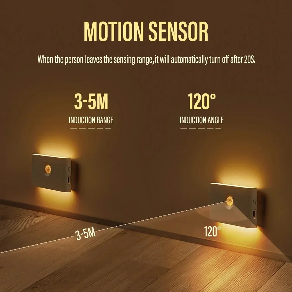 Intelligent Wooden Magnetic Suction Lamp LED Charging Night Light Staircase Corridor Bedroom Atmosphere Human Body Sensing Light