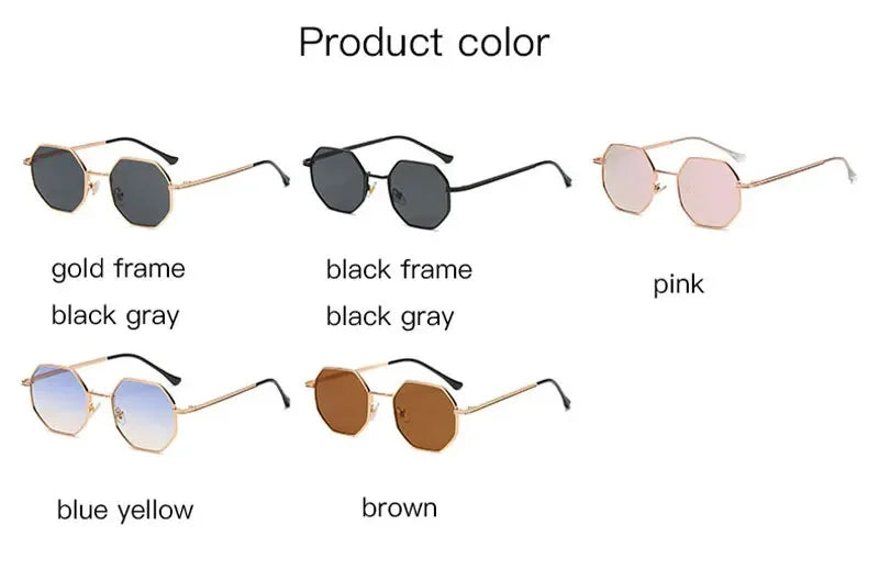 Fashion Retro Sunglasses Classic Metal Polygonal Sunglasses Sunglasses Octagon Glasses