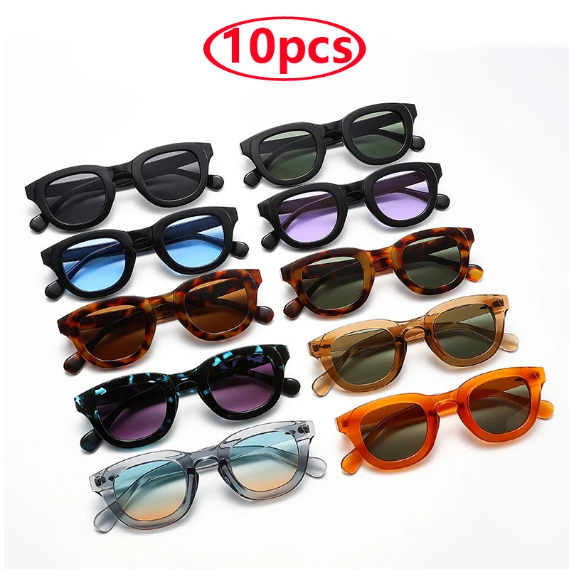 New Sunglasses Oval Frame Thick Frame Personality Fashion Multi color Sun Glasses Classic Retro Style Trendy Female
