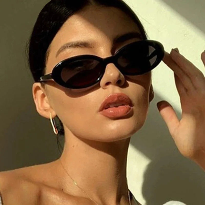 2024 New Sexy Women's Sunglasses Small Oval  Sunglasses Fashion Leopard Brown Sun Glasses Luxury Brand Designer Retro Sunglasses