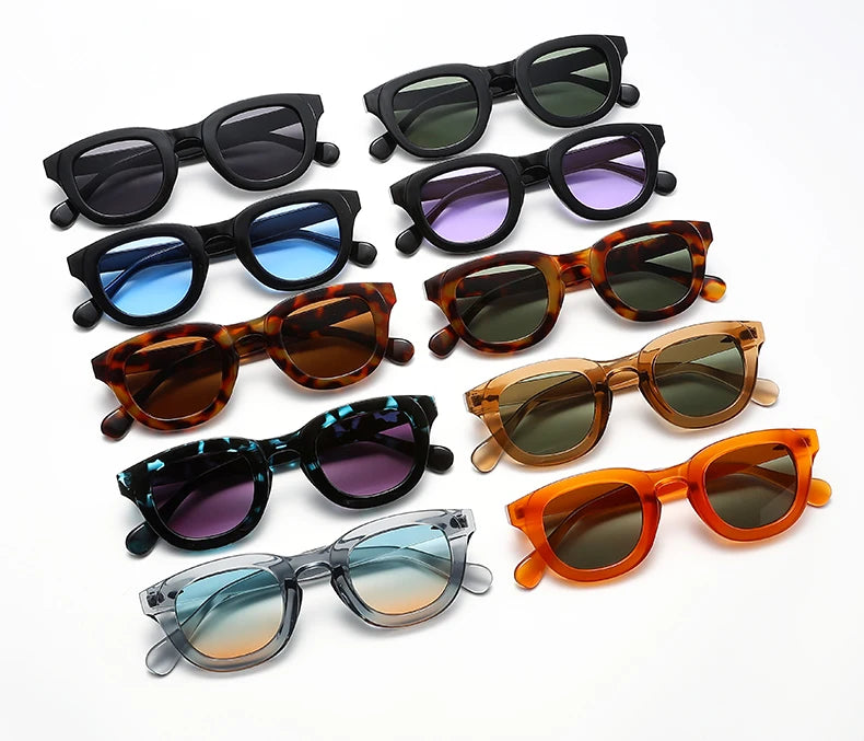 New Sunglasses Oval Frame Thick Frame Personality Fashion Multi color Sun Glasses Classic Retro Style Trendy Female