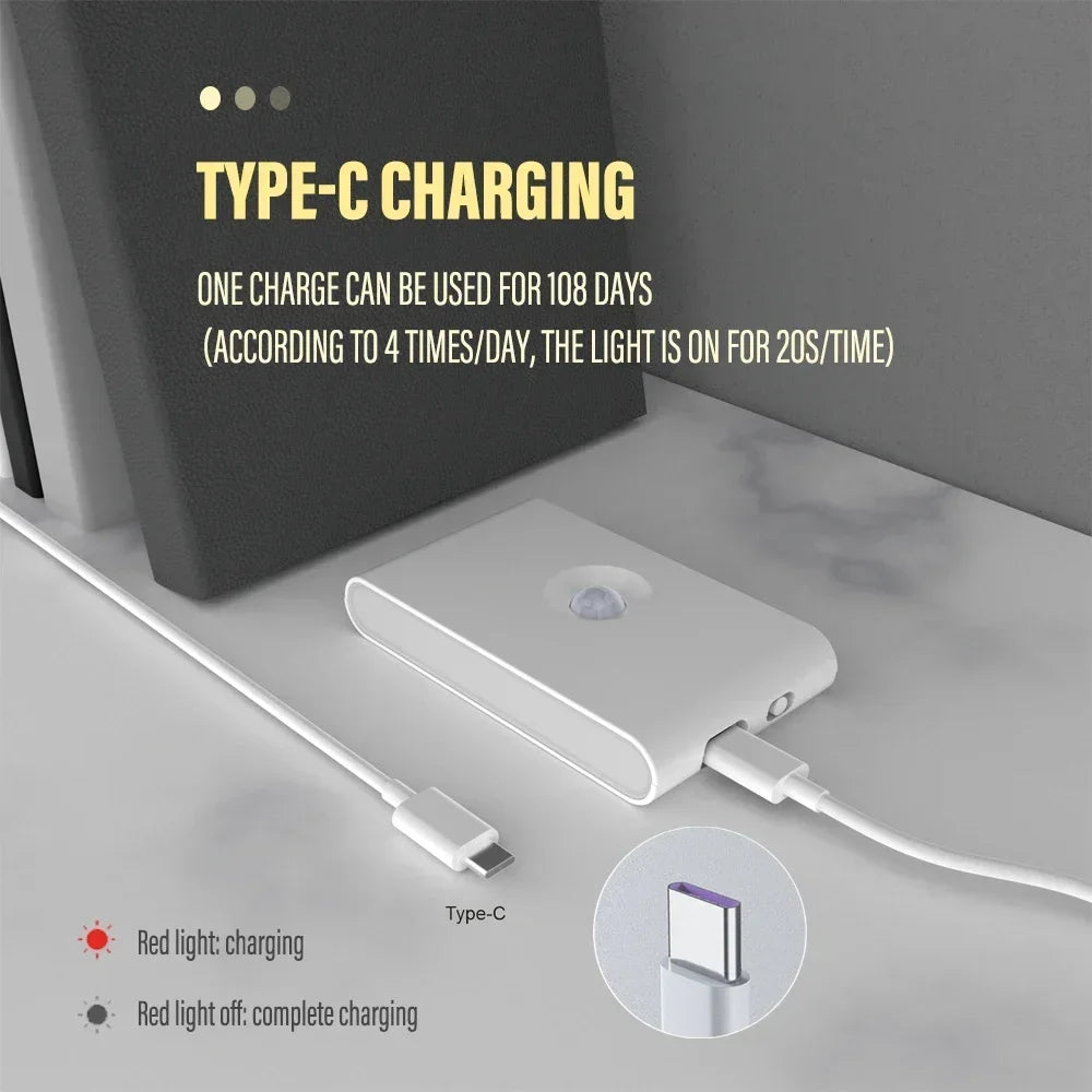 Intelligent Wooden Magnetic Suction Lamp LED Charging Night Light Staircase Corridor Bedroom Atmosphere Human Body Sensing Light