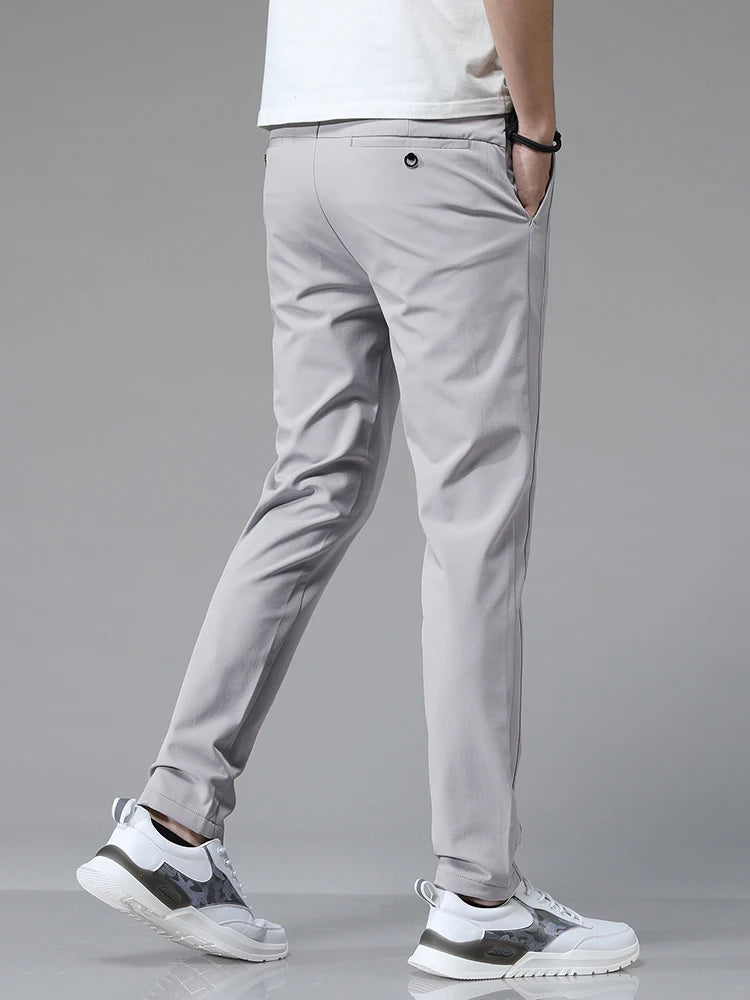2024 Spring Summer Ultra-thin Men's Stretch Slim Straight Casual Pants High Quality Fashion Breathable Golf Sports Trousers