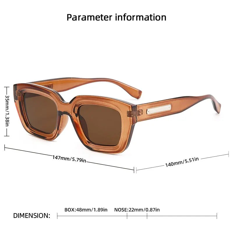 2023 New Retro Square Europe And America Cross-border Men and Women Fashion Ins Wear Sunglasses