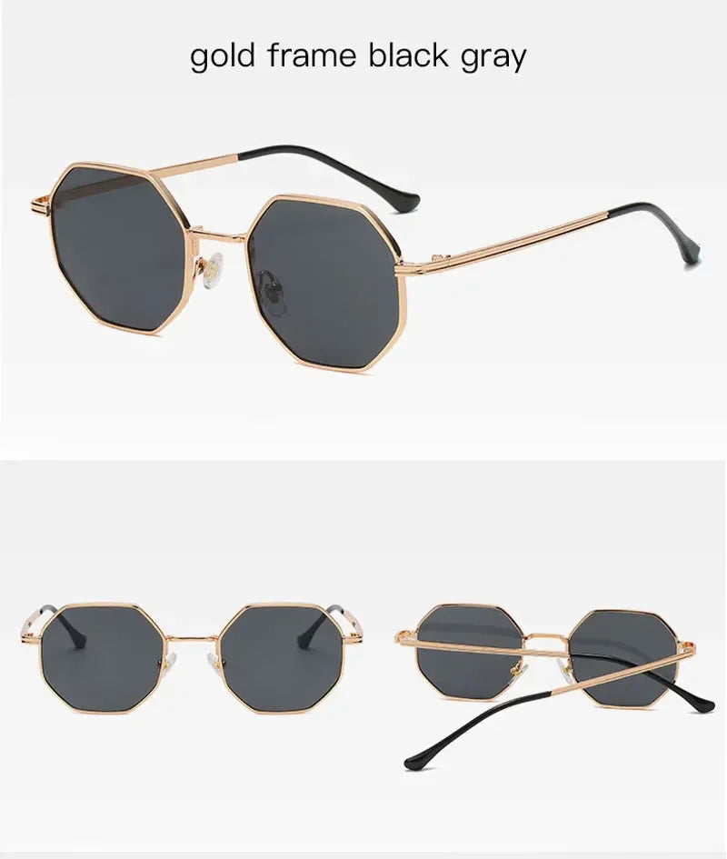 Fashion Retro Sunglasses Classic Metal Polygonal Sunglasses Sunglasses Octagon Glasses