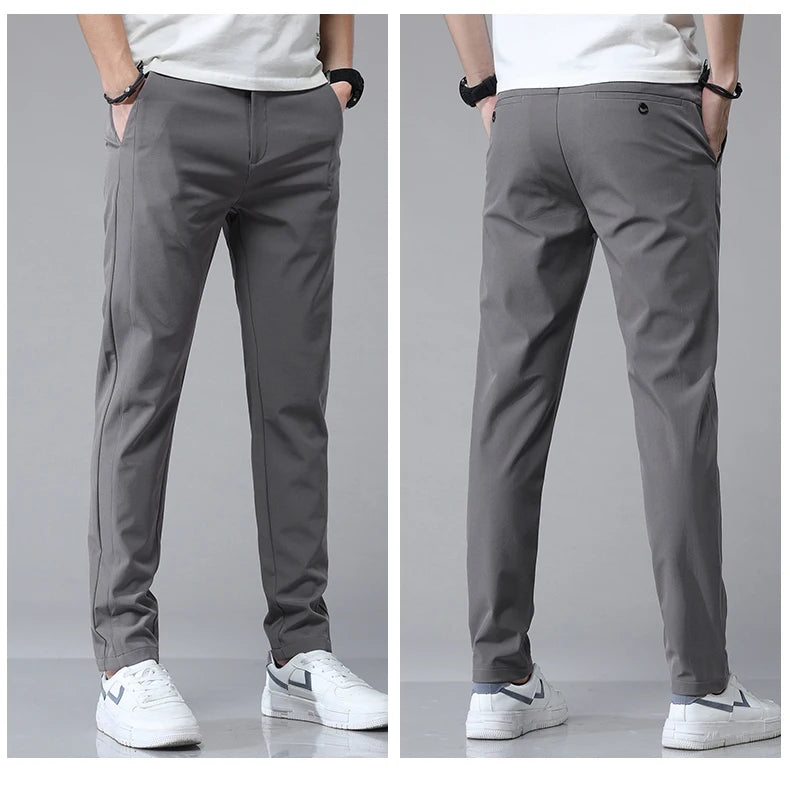 2024 Spring Summer Ultra-thin Men's Stretch Slim Straight Casual Pants High Quality Fashion Breathable Golf Sports Trousers