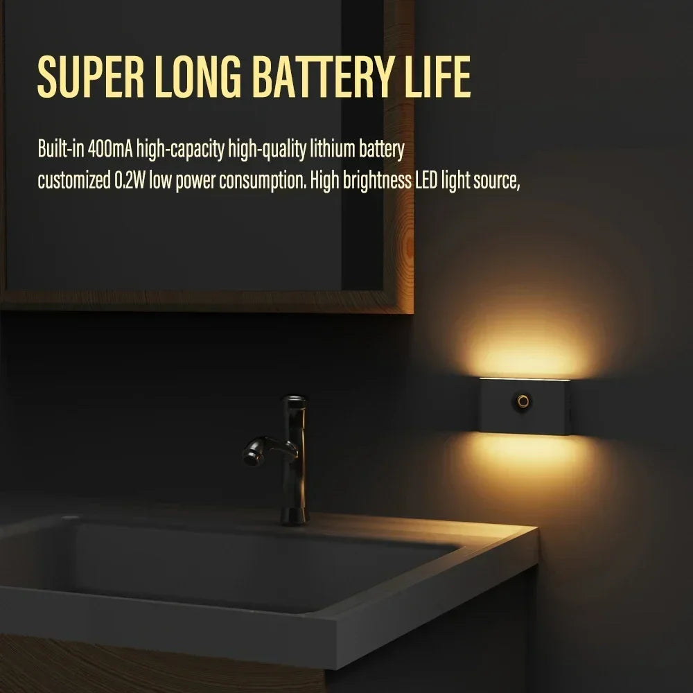 Intelligent Wooden Magnetic Suction Lamp LED Charging Night Light Staircase Corridor Bedroom Atmosphere Human Body Sensing Light