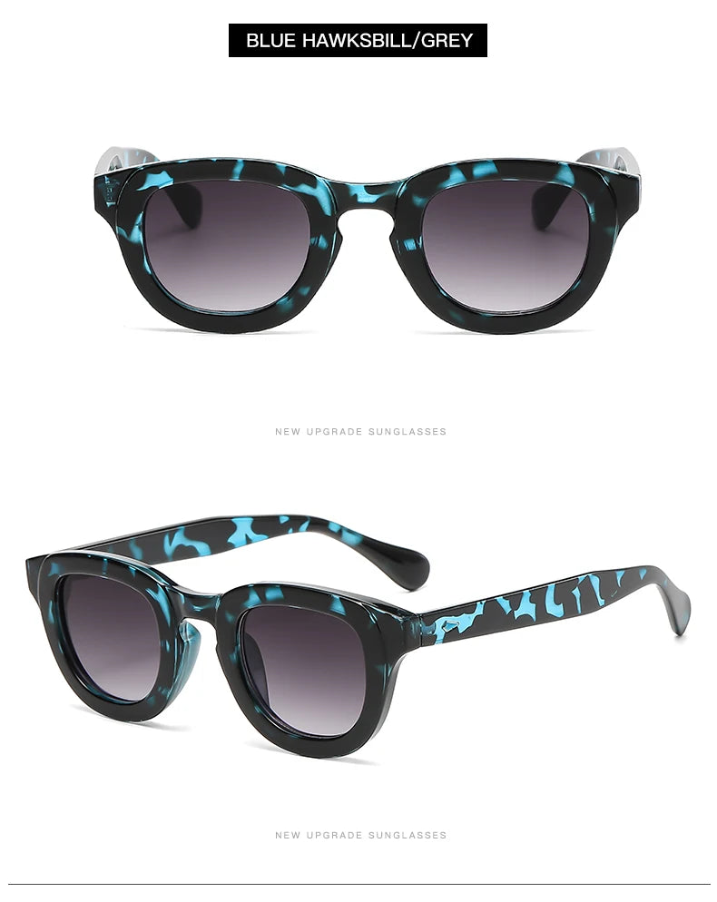 New Sunglasses Oval Frame Thick Frame Personality Fashion Multi color Sun Glasses Classic Retro Style Trendy Female