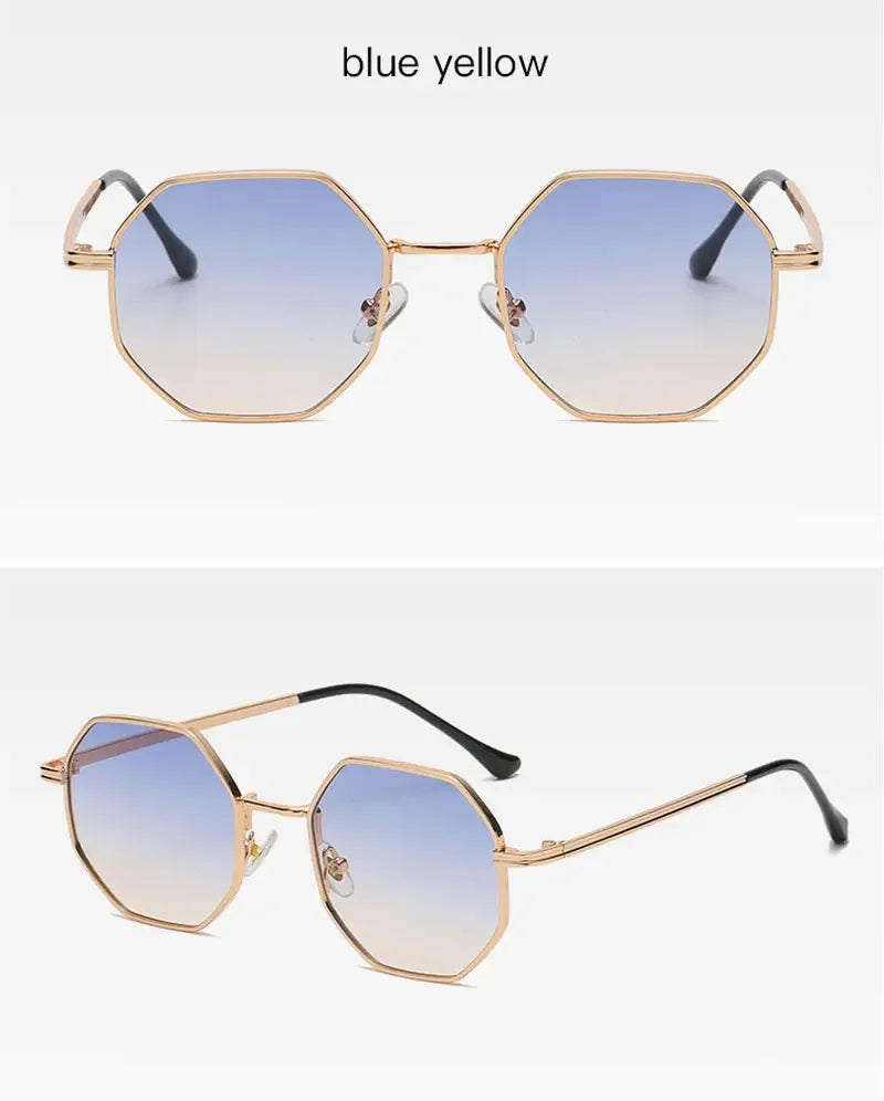 Fashion Retro Sunglasses Classic Metal Polygonal Sunglasses Sunglasses Octagon Glasses