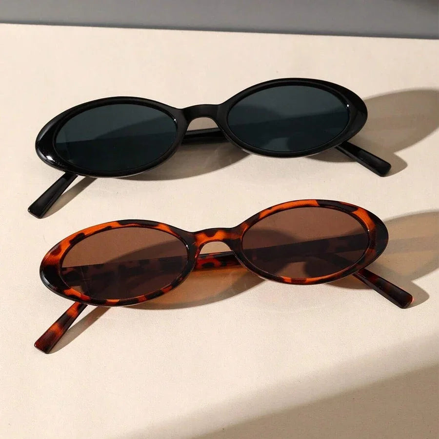 2024 New Sexy Women's Sunglasses Small Oval  Sunglasses Fashion Leopard Brown Sun Glasses Luxury Brand Designer Retro Sunglasses