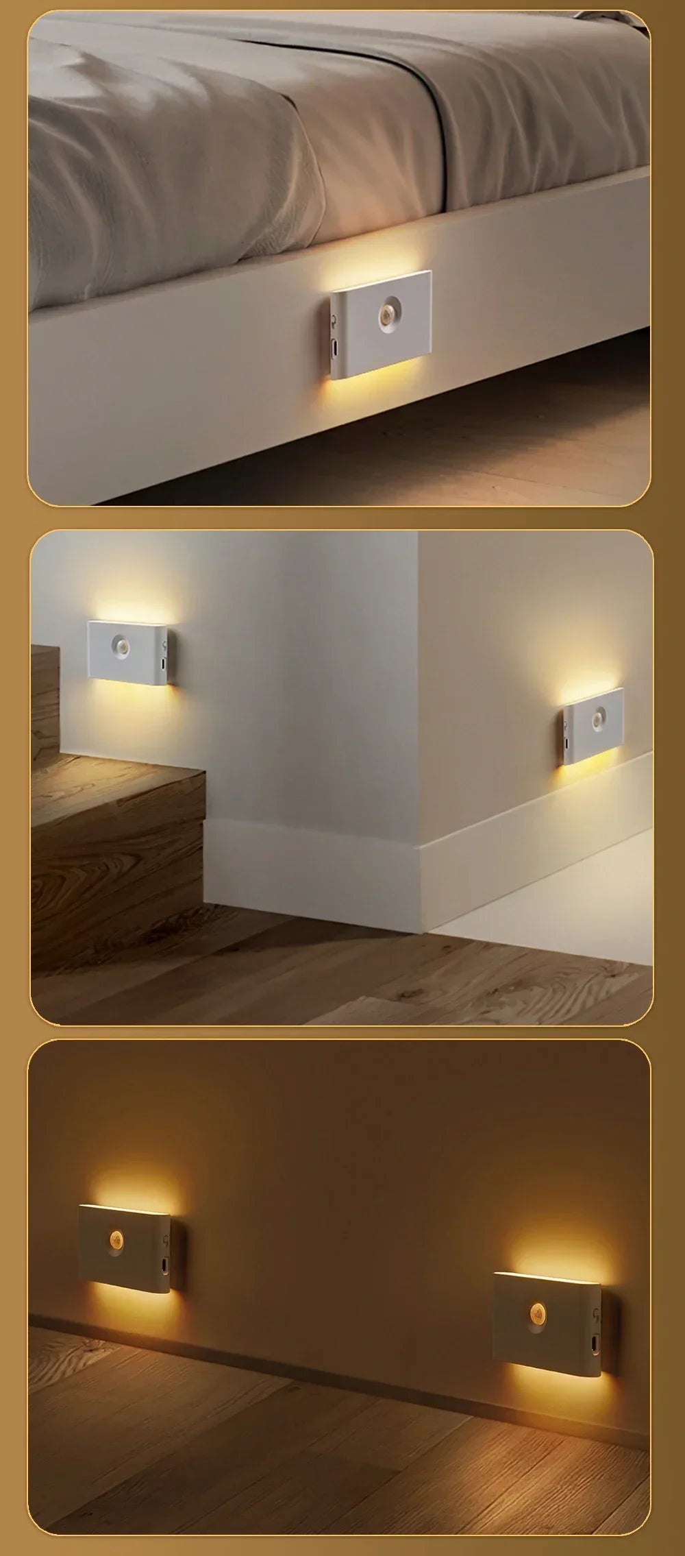 Intelligent Wooden Magnetic Suction Lamp LED Charging Night Light Staircase Corridor Bedroom Atmosphere Human Body Sensing Light