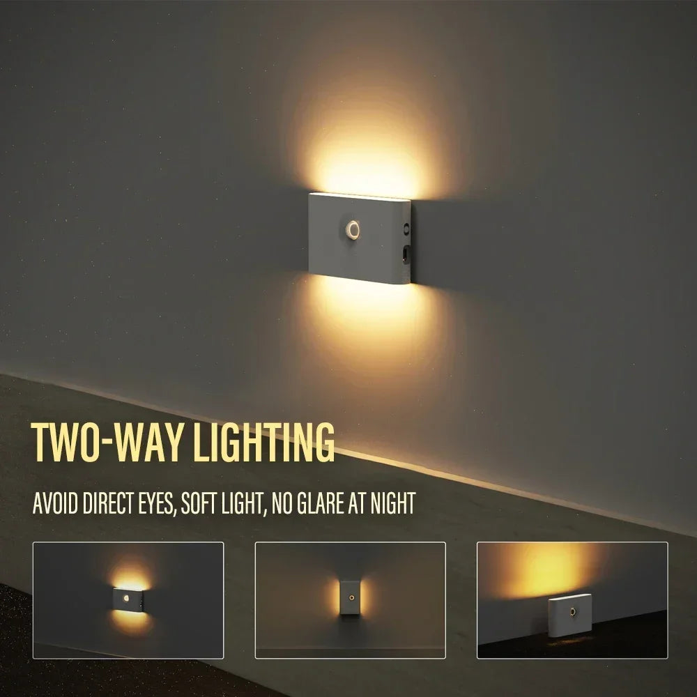 Intelligent Wooden Magnetic Suction Lamp LED Charging Night Light Staircase Corridor Bedroom Atmosphere Human Body Sensing Light