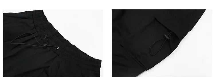 Spring Summer Fashion Casual Pans For Men Streetwear Solid Color Cargo Pants Elastic Waist Wide Leg Men's Joggers