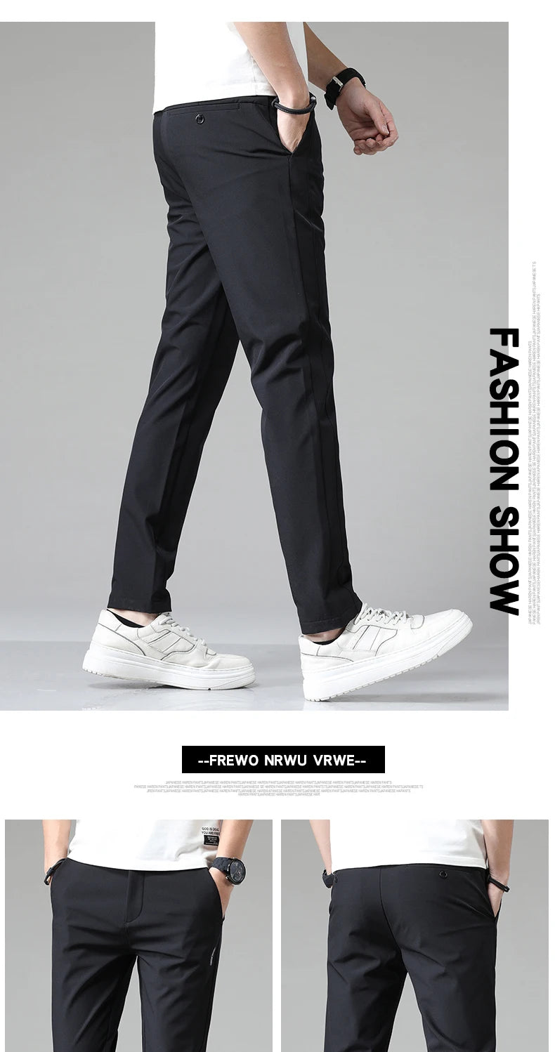 2024 Spring Summer Ultra-thin Men's Stretch Slim Straight Casual Pants High Quality Fashion Breathable Golf Sports Trousers