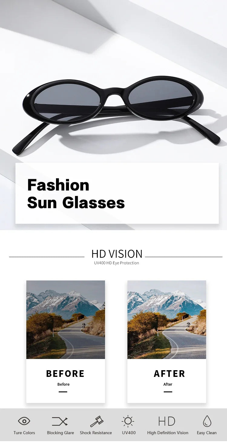 2024 New Sexy Women's Sunglasses Small Oval  Sunglasses Fashion Leopard Brown Sun Glasses Luxury Brand Designer Retro Sunglasses