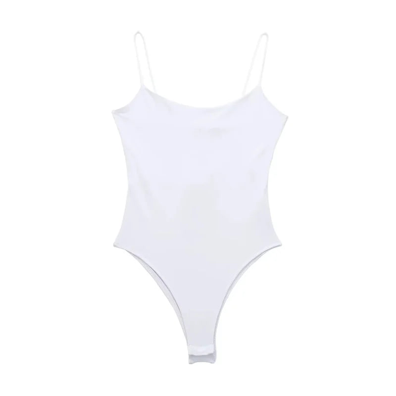 MUJER White Black Body Woman Sleeveless Tight Bodysuit Lingerie Sexy Woman Bodys Bodycon Backless Bodysuit Women Summer Tops