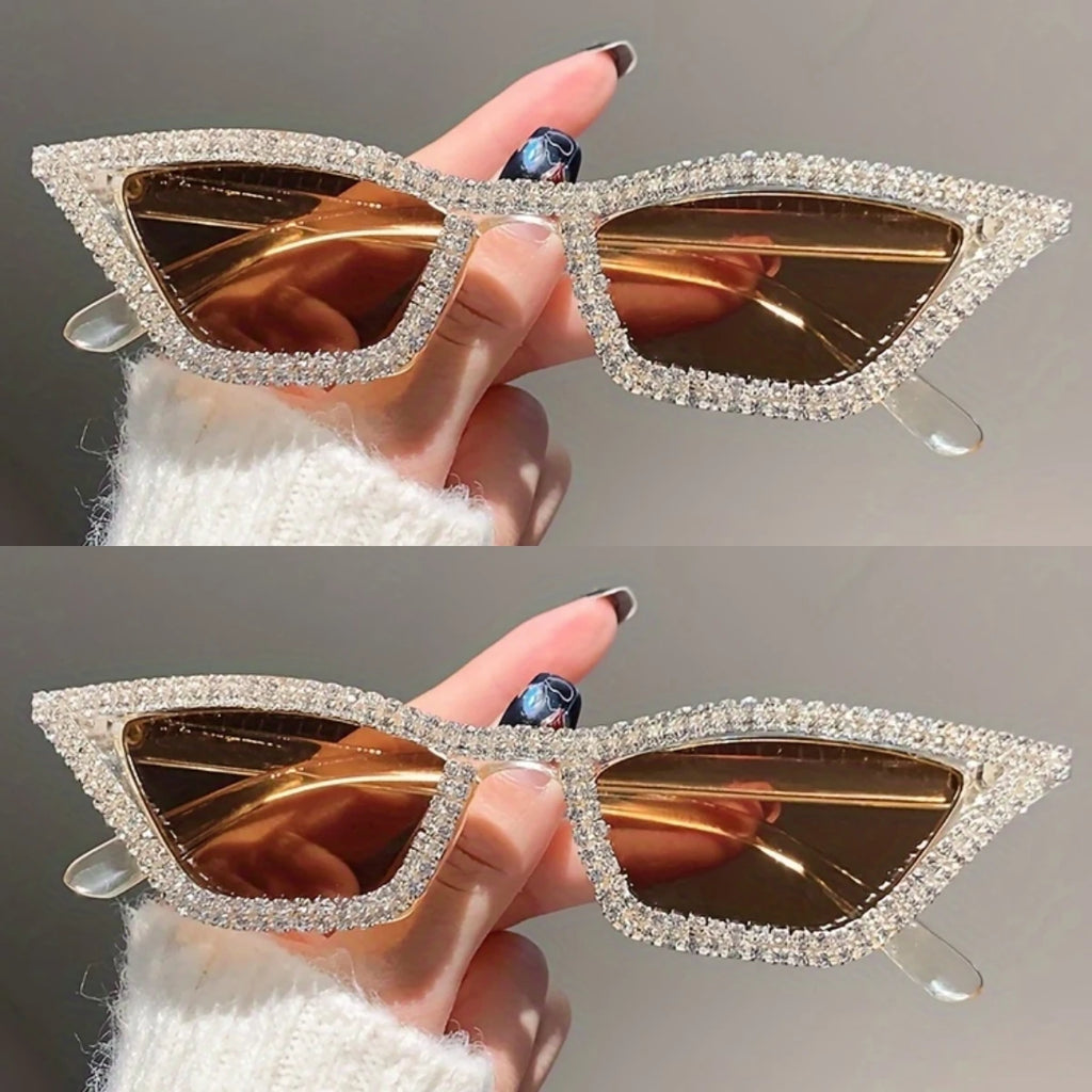 1PC Rhinestone Sunglasses Party Glasses Cat eye Sunglasses Cat eye Glasses Eyewear for Women Men Bar sunglasses