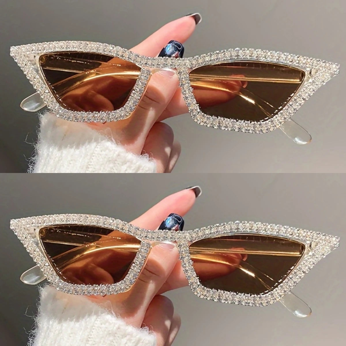 1PC Rhinestone Sunglasses Party Glasses Cat eye Sunglasses Cat eye Glasses Eyewear for Women Men Bar sunglasses
