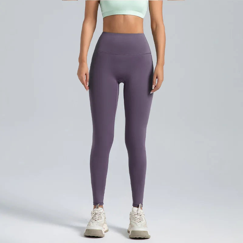 Black Leggings for Women with No T-line High-waisted Hip Lift Yoga Pants with Abdominal Compression and Nude Running Leggings