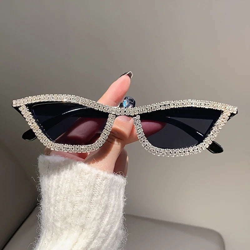 1PC Rhinestone Sunglasses Party Glasses Cat eye Sunglasses Cat eye Glasses Eyewear for Women Men Bar sunglasses
