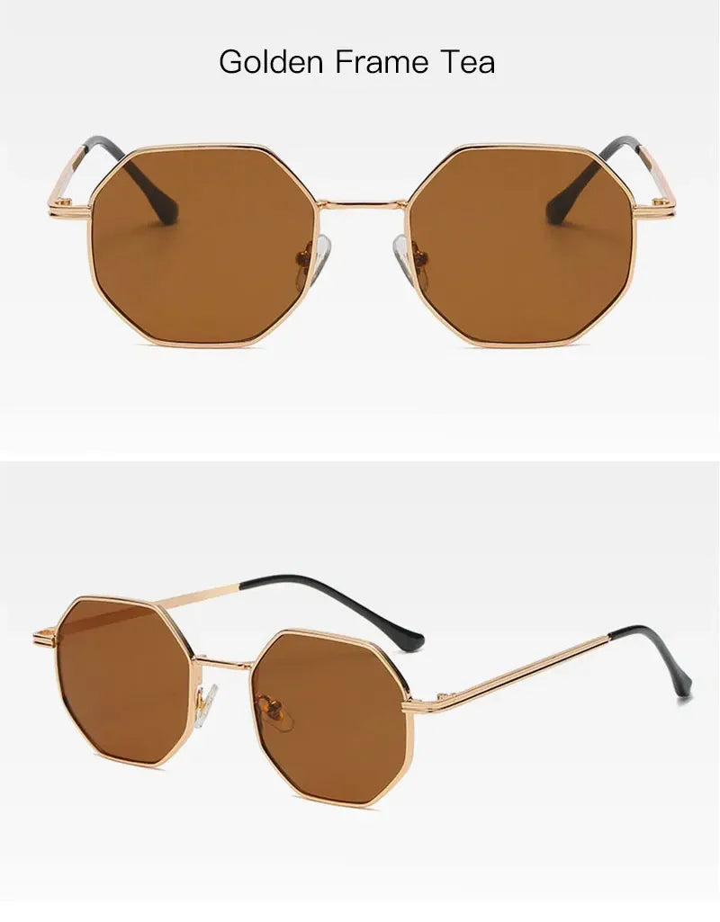 Fashion Retro Sunglasses Classic Metal Polygonal Sunglasses Sunglasses Octagon Glasses